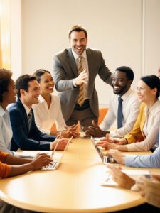 Brainstorming-Session – Führungskraft nutzt Neuroleadership für kreative Lösungen